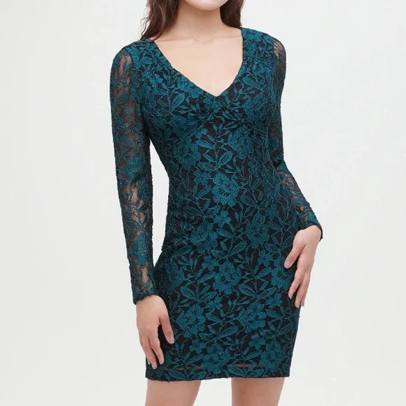 Guess mini lace dress teal green NWT $128 Guess mini lace dress teal green NWT $128
